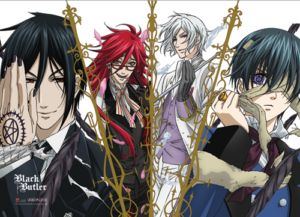 Black Butler: Sebastian, Grell, Ash & Ciel (Wall Scroll, horizontal)