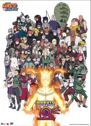 Naruto 10th Anniversary  (Wall Scroll, vertical)